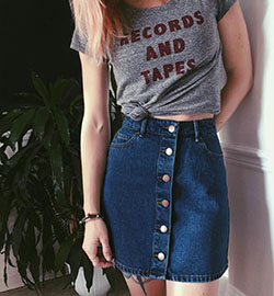 Value for money fusta blugi nasturi, Button Up Skirt: Denim skirt,  Skirt Outfits  