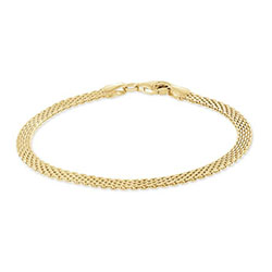 Pulsera Malla De Plata De Ley Chapada En Oro Amarillo De 3,9 MM 34,00 €: 