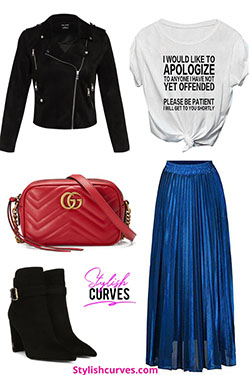Combinación de color magenta y negro con vestido de día, cuero, jersey: Traje de camiseta,  vestido de día,  traje de talla grande  
