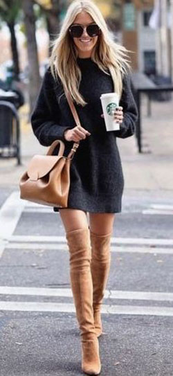 Looks de invierno para mujer, ropa de invierno, moda callejera, ropa casual: trajes de invierno,  Chicas Calientes,  Estilo callejero,  vestidos de invierno con clase  