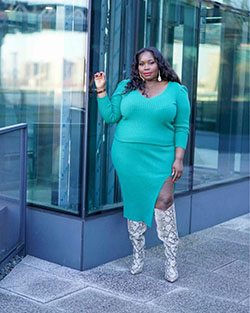 Ideas de ropa turquesa y verde azulado con suéter, falda: Estilo callejero,  traje de talla grande,  Traje turquesa y verde azulado  