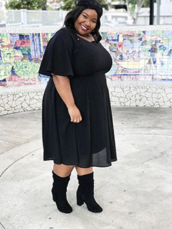 Colección nova de moda negra con vestidito negro.: Traje negro,  Estilo callejero  