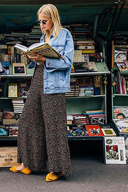 Ideas de vestidos con chaqueta de jean, pantalones, chaqueta.: Trajes De Mezclilla,  chaqueta de jean,  Estilo callejero  