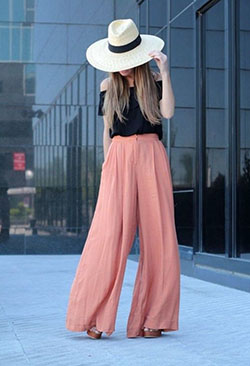 Traje elegante traje de pantalones grandes pantalones ajustados, moda callejera: pantalones palazzo,  Estilo callejero,  Pantalones acampanados,  Moda con clase  