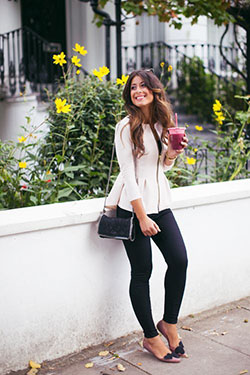 Traje de color, debes probar el traje de chaqueta peplum, moda callejera, chaqueta peplum, camiseta: Traje de camiseta,  chaqueta peplum,  Estilo callejero,  Moda con clase  