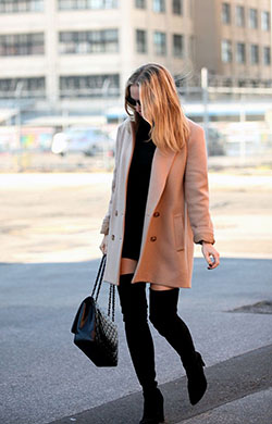 Bonitos outfits con abrigo hasta el muslo, moda callejera: abrigo polo,  Estilo callejero,  Moda con clase  