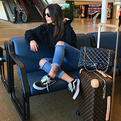 Traje de moda para viajes, ropa casual.: Ideas para vestir en el aeropuerto  