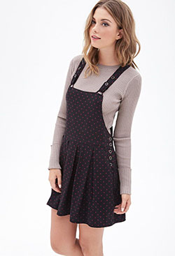 Faldas generales para mujer, ropa casual, lunares, vestido de día, camiseta: Traje de camiseta,  vestido de día,  Traje Blanco Y Negro,  Vestido de puente  