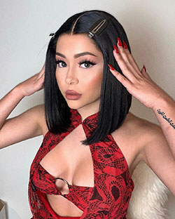 Daisy Márquez Lindos peinados negros, labios hermosos, estilo de pelo largo de mujer: Pelo largo,  modelo caliente,  pelo negro,  Chicas Lindas De Instagram,  Margarita Márquez  
