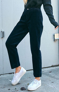 Traje de pantalón de pana azul marino, brandy melville, azul marino, tiro alto, john galt: azul marino,  brandy Melville,  Trajes De Pantalón De Pana  