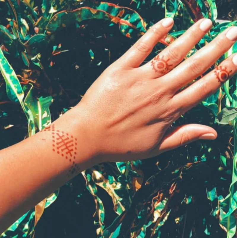 Karma Henna Tattoo Stencil: 