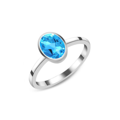 Radiant Reflections: Swiss Blue Topaz Ring: 