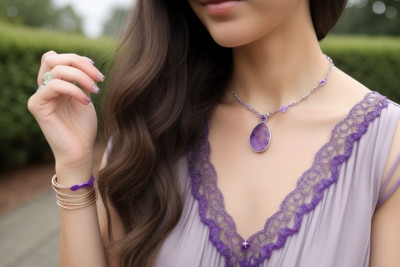 Amethyst Lace Agate Jewelry Collection: 