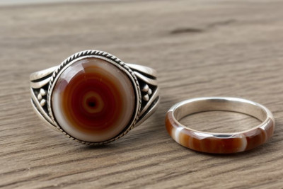 Stunning Red Botswana Agate Rings: 