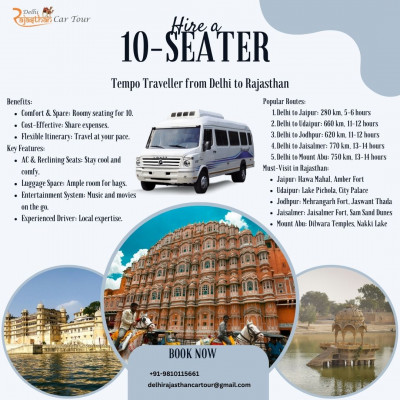 Why Choose a 10-Seater Tempotraveller for Your Rajasthan Family Tour?: 
