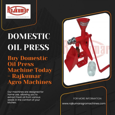 Choose Domestic Oil Press Machine Exporter - Rajkumar Agro Machines: 