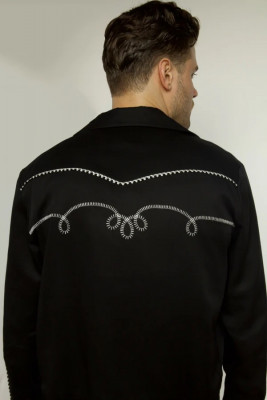 Iconic Western Bolero Jacket – Black and White Perfection: 
