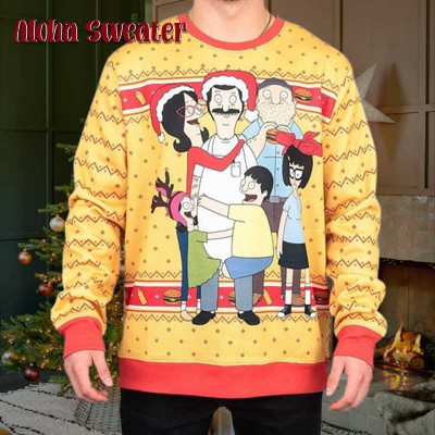 All Characters Bob’s Burgers Ugly Christmas Sweater: 