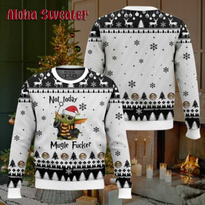 Baby Yoda Muggle Fucker Ugly Christmas Sweater: 