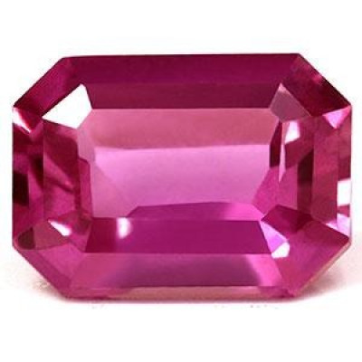 Buy Natural Pink Sapphire Online – 1.29 cts Untreated Emerald Cut Vivid Pink Sapphire Stone: 