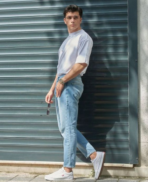 Clothing ideas with jeans, denim, jacket, t-shirt, dress shirt: 