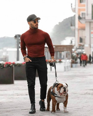 Turtle neck men outfit, turtleneck sweater: 