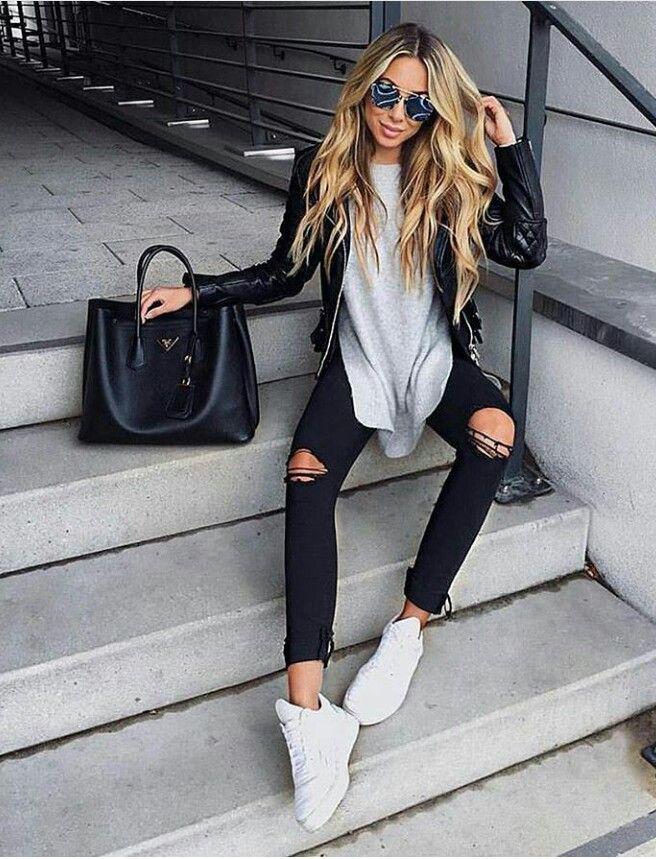 Ideas de atuendos de jeans negros: encuentre más en => feedproxy.google....: Atuendo De Vaqueros,  Ideas de atuendos con jeans  