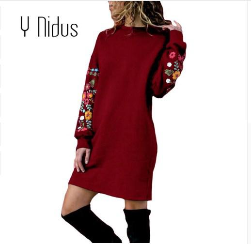 Y Nidus Invierno Cálido Vestidos Mujeres Mini Vestido Elegante