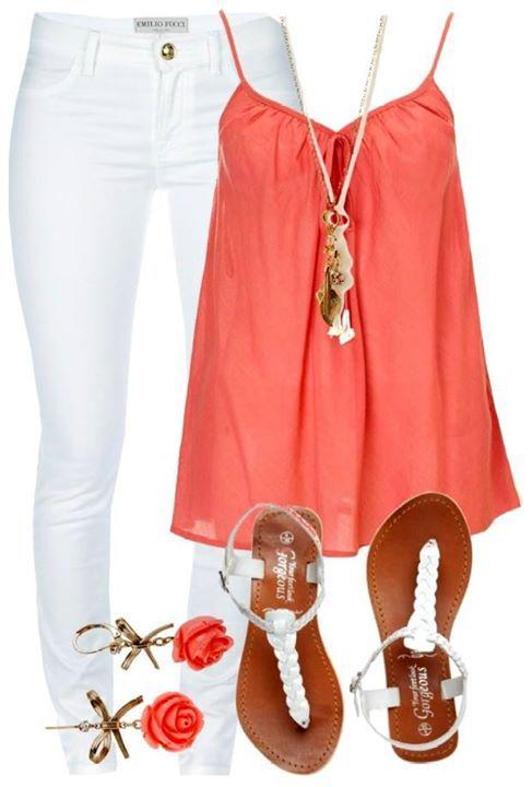 Trajes de verano para damas, ropa casual, camisa de vestir: Atuendos Informales,  MODA,  Trajes de verano de Polyvore  