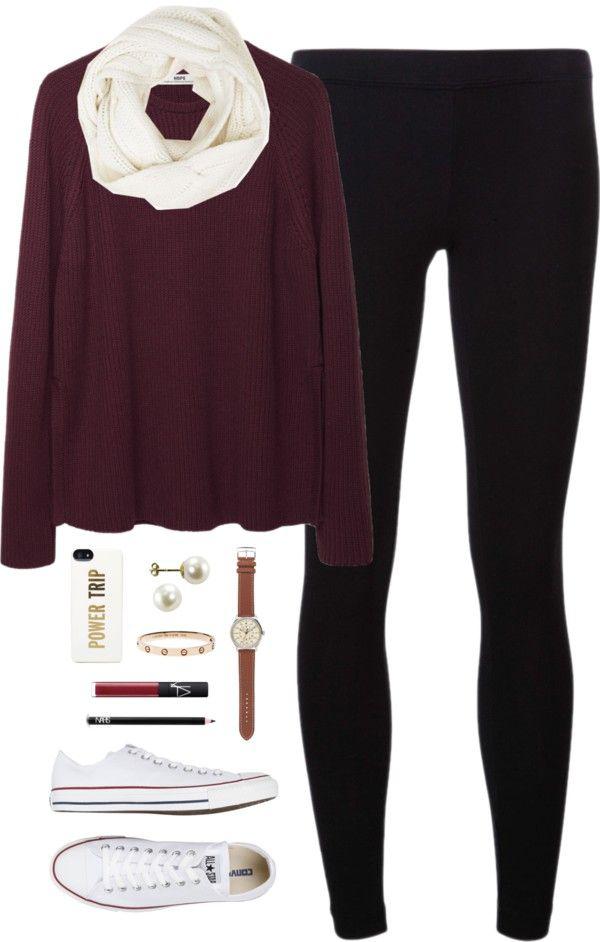 Lindos Trajes Con Leggings Y Converse: trajes de invierno,  Outfits Con Leggings  