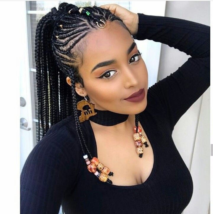 2017 peinados con trenzas, Peinados africanos y Caja de trenzas: Peluca de encaje,  Cabello con textura afro,  Pelo largo,  trenzas de caja,  peinados africanos,  peinado mohicano,  Peinados Trenzados  