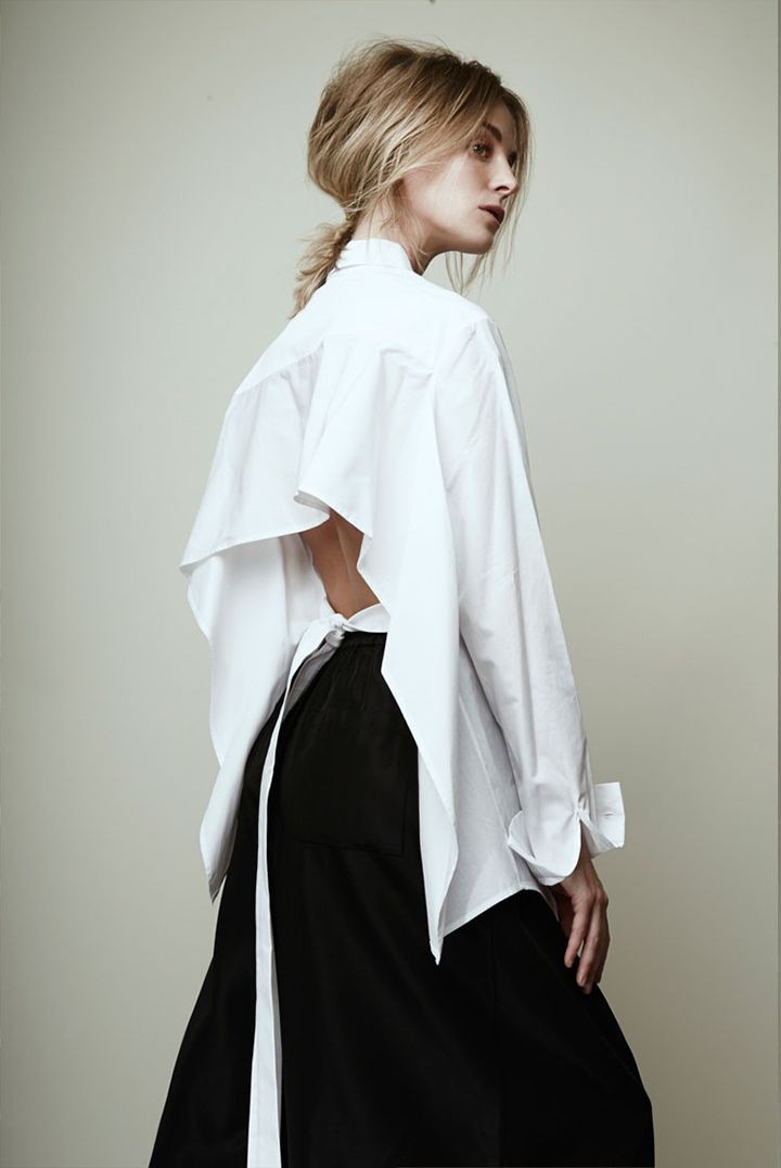 Una espléndida camisa de moda blanca, Fashion Love: instamoda,  vestidos de espalda descubierta  
