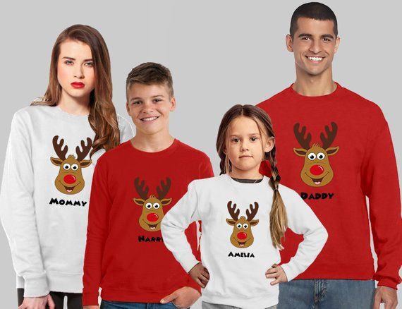 Un gusto probar cosas jerséis navideños en familia: día de Navidad,  Jersey navideño,  trajes de pareja  