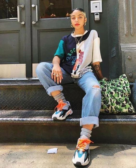 Bonitos diseños para mujeres Moda andrógina, Moda hip hop: Estilo callejero,  Atuendos Informales,  Traje de marimacho  