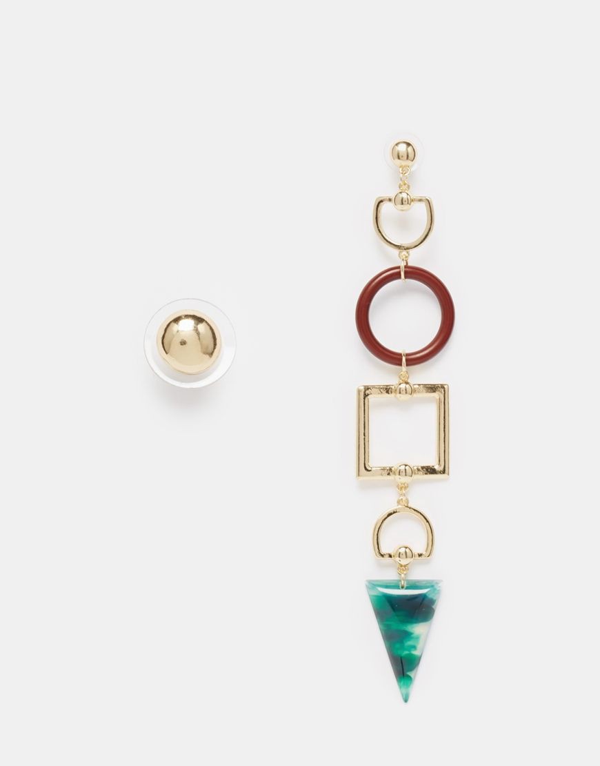 Ideas de pendientes asimétricos, pendientes dorados MyXL, ASOS.com: Alfiler de solapa,  Pendientes  