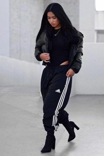 Un espléndido look con pantalones adidas: Traje de marimacho  