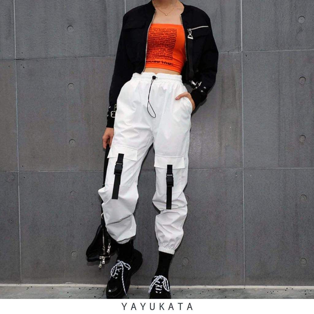 Cargo pants streetwear white: cargo pants,  Slim-Fit Pants,  Harem pants,  Capri pants,  Casual Outfits,  Jogger Outfits  