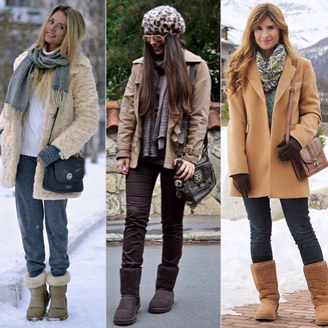 Bota de pelinho look, Ugg boots: winter outfits,  Ugg boots,  Snow boot,  Uggs Outfits  