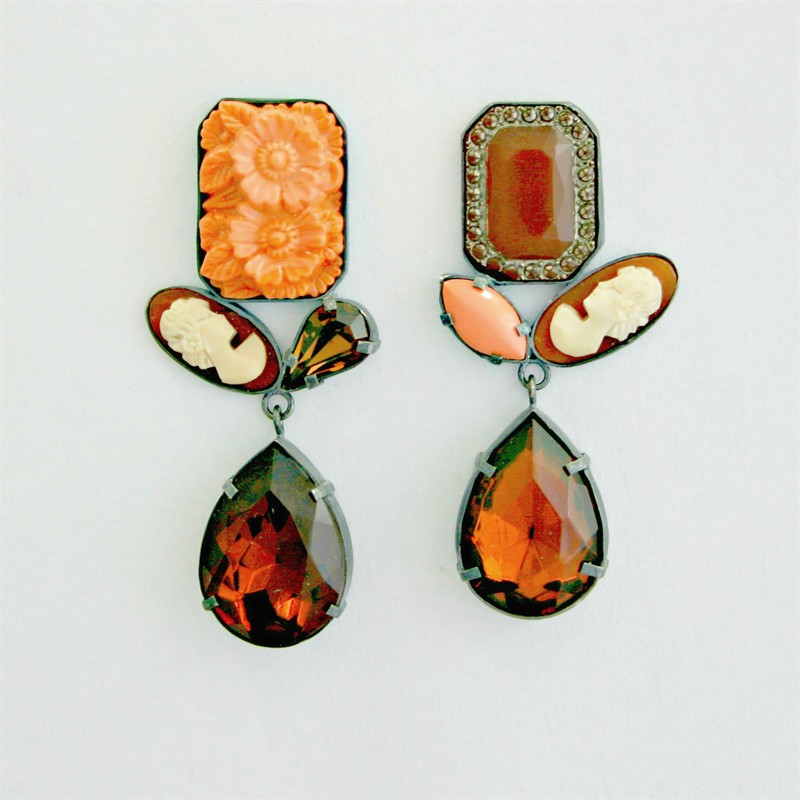 Aretes asimétricos de doble gota: Pendientes  
