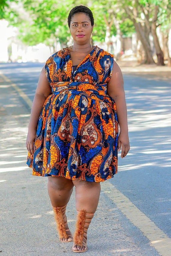 Shweshwe Designs For Plus Size, African wax prints, Wrap dress: Plus size outfit,  Short Dresses  