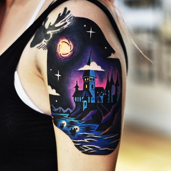 Ideas de chicas delgadas para la noche de tatuajes, Imperial Tattoo Connection: harry potter,  tatuaje de manga,  Ideas de tatuajes,  Tatuador  