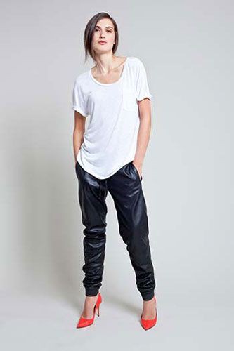 Conjunto de pantalones jogger de mujer estilo mujer: Pantalones ajustados,  Atuendos Para Correr  