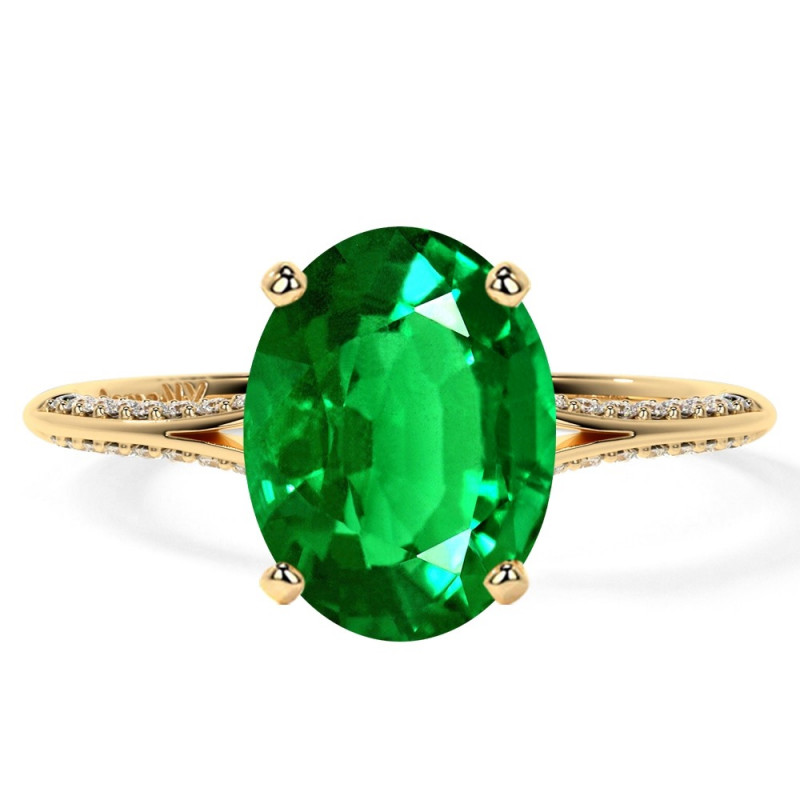 Emerald Gemstone Engagement Rings Natural Green Stones
