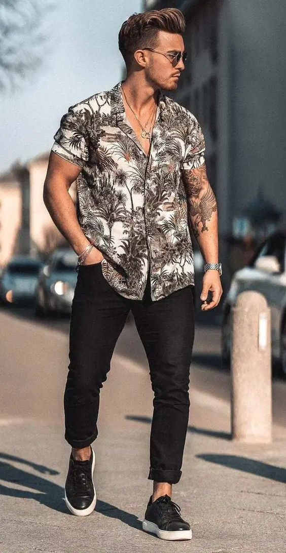 Mens floral shirts outfits, men's style